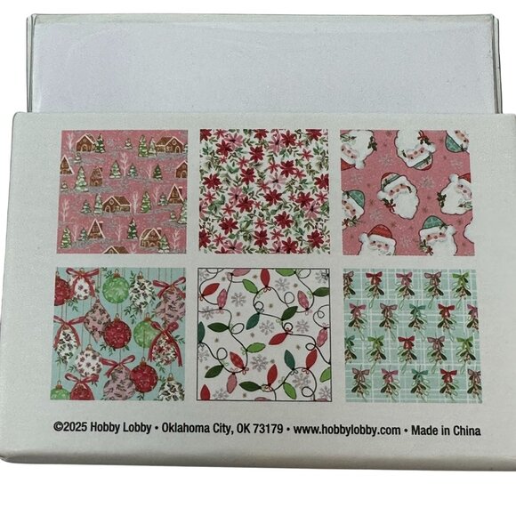 Christmas Paper Crafts Set Pink Holiday Scrapbook Holiday Packs Cards Washi Tape - Picture 7 of 9